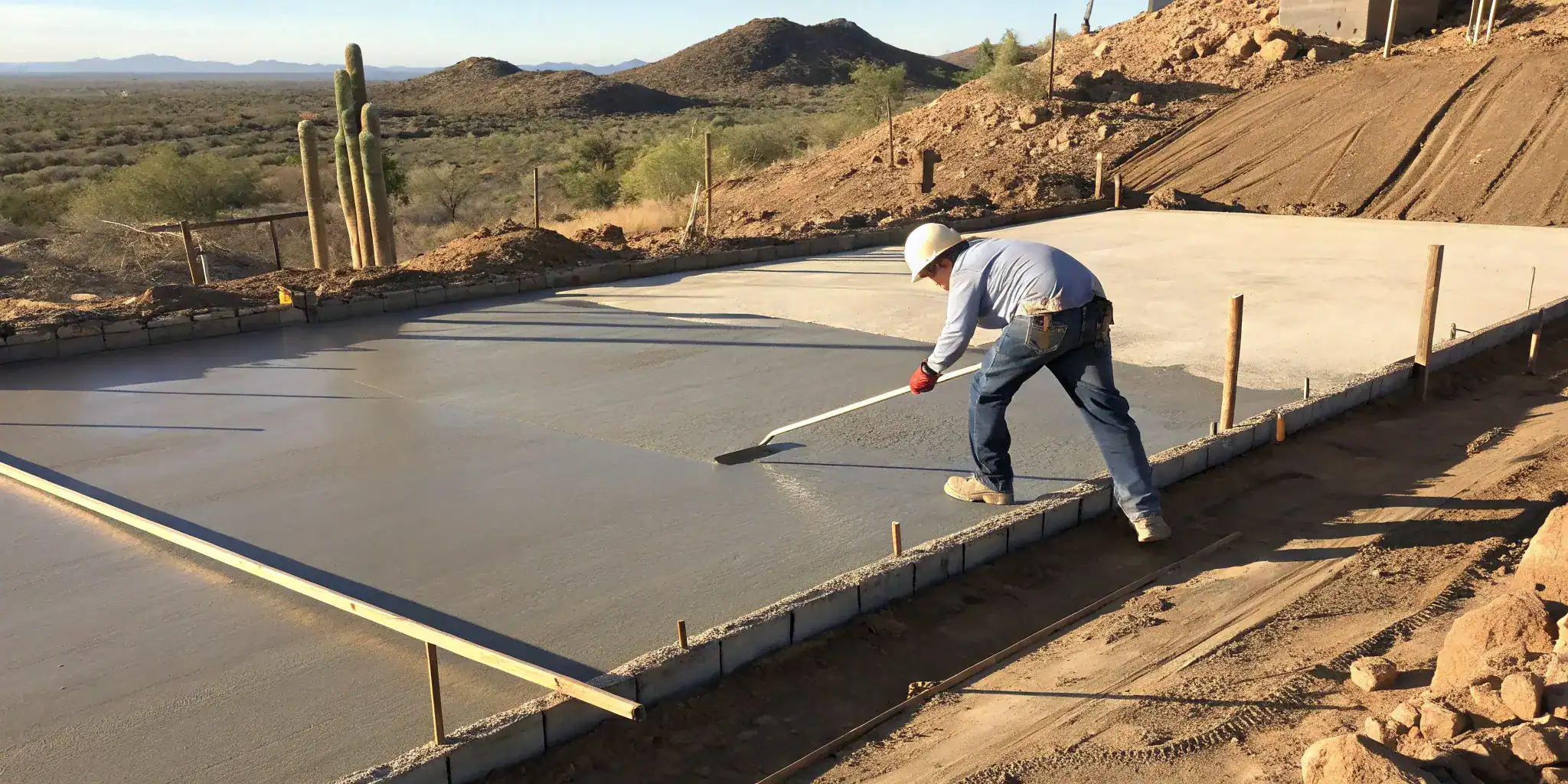 Concrete leveling guide in Cave Creek Arizona.