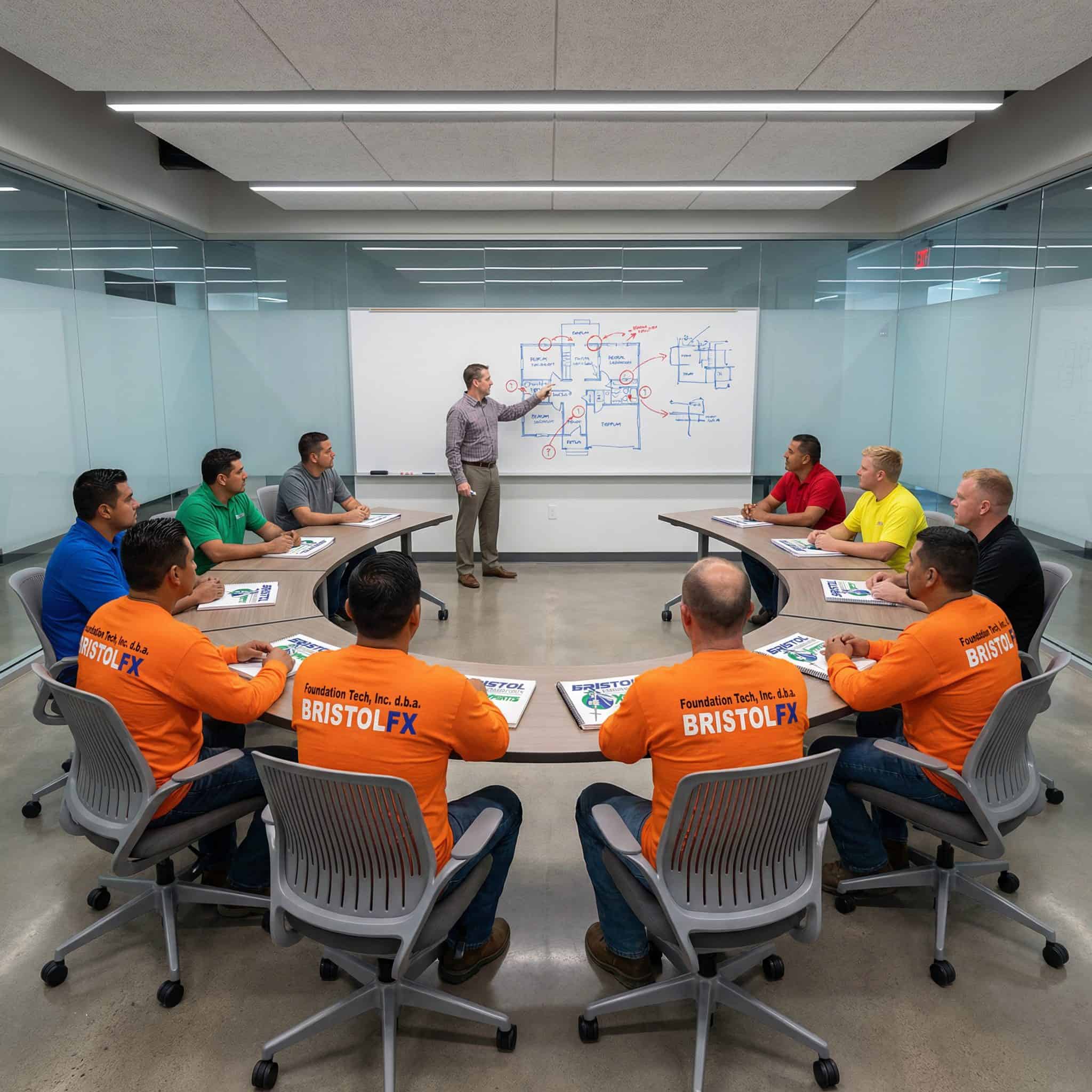 Avari Foundation Repair Services field crews in training.